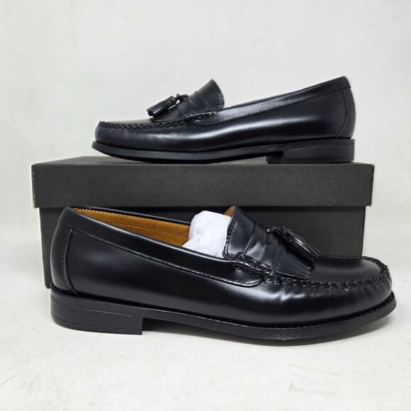 New 9 J.Crew Camden kiltie tassel loafers with rubber soles in black